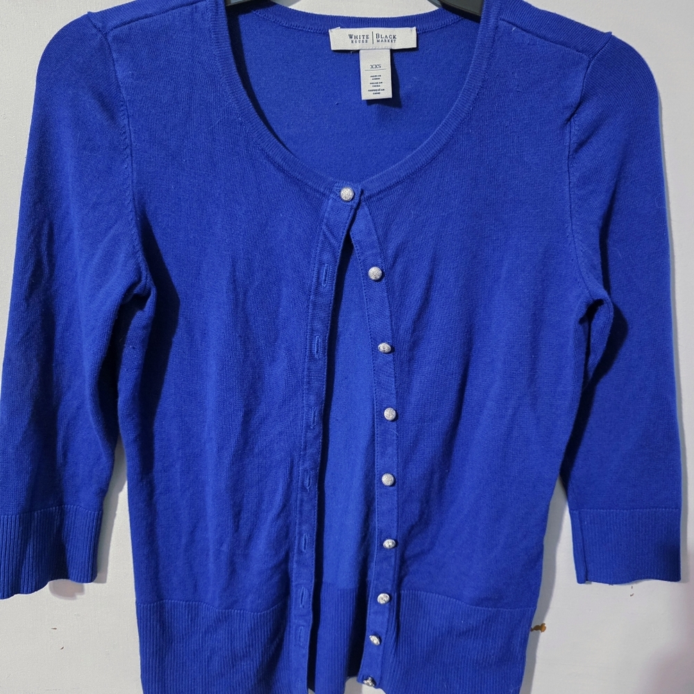 White House Black Market Blue Cardigan